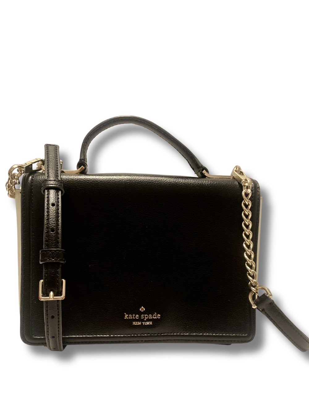 Kate Spade Patterson Drive Medium Maisie Satchel Black Cement Leather Crossbody